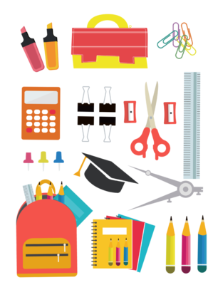 免費(fèi)學(xué)生文具用品矢量工具模板下載 AI格式、1024像素、編號(hào)25689627